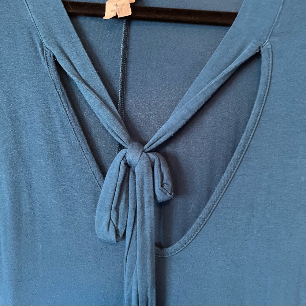 Blue Tie-Front Dress